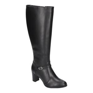 Easy Street Women's Missy Plus Wide Calf Buckle Detail Boots Black Size 7 1/2 WW